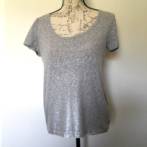 American Eagle Silver Sparkly Metallic Favorite T - Picture 2 of 7